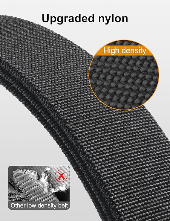 JUKMO Quick Release Tactical Belt, Military Work 1.5" Nylon Web Hiking Belt | Heavy Duty Seatbelt Zinc Alloy Buckle & Stretch Belt Strap - Image 2